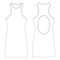 Template dress open back vector illustration flat design outline clothing