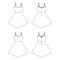 Template dress strap women outline template clothing