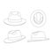 Template fedora hat vector illustration flat sketch design outline