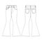 Template flared jeans vector illustration flat design