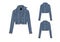 Template of Girls Long Sleeve Denim button fastener Jacket design