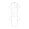 template grandad collar shirt with pocket vector illustration flat design outline clothing collection