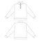 Template half zip sweatshirt vector flat design outline clothing