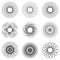 Template hologram watermark, set circular pattern mandala, vector abstract circular pattern protection against forgery