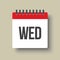 Template icon page calendar, day of week Wednesday