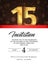 Template of invitation card to the day of the fiftieen anniversary with abstract text  illustration. To 15 th years eve card