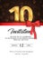 Template of invitation card to the day of the tenth anniversary with abstract text  illustration. To 10 th years eve card