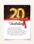 Template of invitation card to the day of the twentieth anniversary with abstract text vector illustration. To 20 th years eve