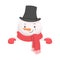 Template of Joyful Snowman in hat.Template with copy space