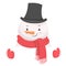 Template of Joyful Snowman in hat.Template with copy space