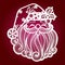 Template for laser cutting. Head of smiling Santa Claus. Christmas decoration. Vector