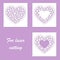 Template for laser cutting, heart with a pattern of flowers. Vector