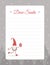 Template for letter to Santa Claus. Christmas layout with cute gnome for wish lists, greeting cards and invitations