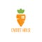 Template logo design with carrot house for the food theme.