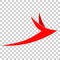 Template Logo Red Bird or Plane, at Transparent Effect Background