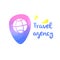 Template logo for travel agency. Point map check location in nav