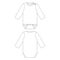 Template long sleeve shoulder button baby onesie vector illustration