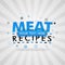 Template for meat food recipes blue poster. for promotion, advertising, marketing. Can be for textbook cover magazine, culinary we