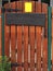 Template of nameplate signs on a wooden gate. Blank for the names of communities, groups