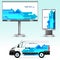 Template outdoor advertising or corporate identity on the car, billboard and citylight.