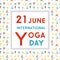 Template of poster for International Yoga Day.