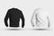 Template pullover 3D rendering, back view, white, black clothes with a place for design and pattern, fashionable heather