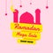 Template ramadan sale with silhouette mosque
