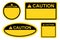 Template rectangle, square and oval yellow and black blank caution sign