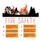 Template of safety from wildfire vector placard