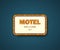 Template signboard Motel with shadow. Hotel sign. Motel box frame for ads. Banner, billboard or signboard for your Motel