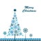 Template snowflake tree greeting card