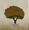 Template steampunk design for card whith stylized tree.