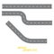 Template a straight and winding road on a white background. Flat illustration EPS 10