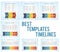 Template Timeline Infographic colored horizontal arrows numbered