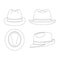 Template trilby hat vector illustration flat sketch design