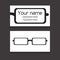 Template two-sided business card with eyes glasses