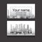 Template two-sided business card with skyscrapers