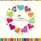 Template Valentine greeting card, vector