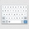 Template of virtual keyboard for smartphone with QWERTY layout, lowercase letters and number row