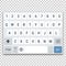 Template of virtual keyboard for smartphone with QWERTY layout, uppercase letters and number row