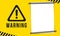 Template Warning sign, vector illustration. Exclamation mark icon vector design. Blank template warning sign for text. Warning