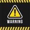 Template Warning sign, vector illustration. Exclamation mark icon vector design. Industrial Yellow lines on a black background