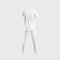 Template of white male sportswear, for the gym, 3D rendering, for design, print, back