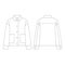 Template women double pocket jacket vector illustration flat design outline clothing collection outerwear