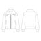 Template women fleece cropped fit jacket vector illustration flat design outline clothing collection outerwear