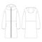 Template women long parka jacket vector illustration flat design outline clothing collection outerwear