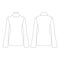 Template women ribbed high neck sweater vector illustration flat design outline clothing collection