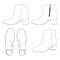 Template women side zip ankle boots vector illustration flat design outline clothing