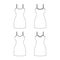 Template women tank top object flat design outline template clothing garment