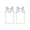 Template women tank top vector object flat design outline template clothing